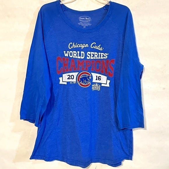 MLB Chicago Cubs Baseball Blue Activewear Short Sleeve Tee XXL - Picture 1 of 5